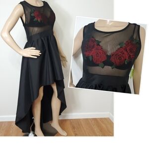 Windsor Black and Red High Low Dress